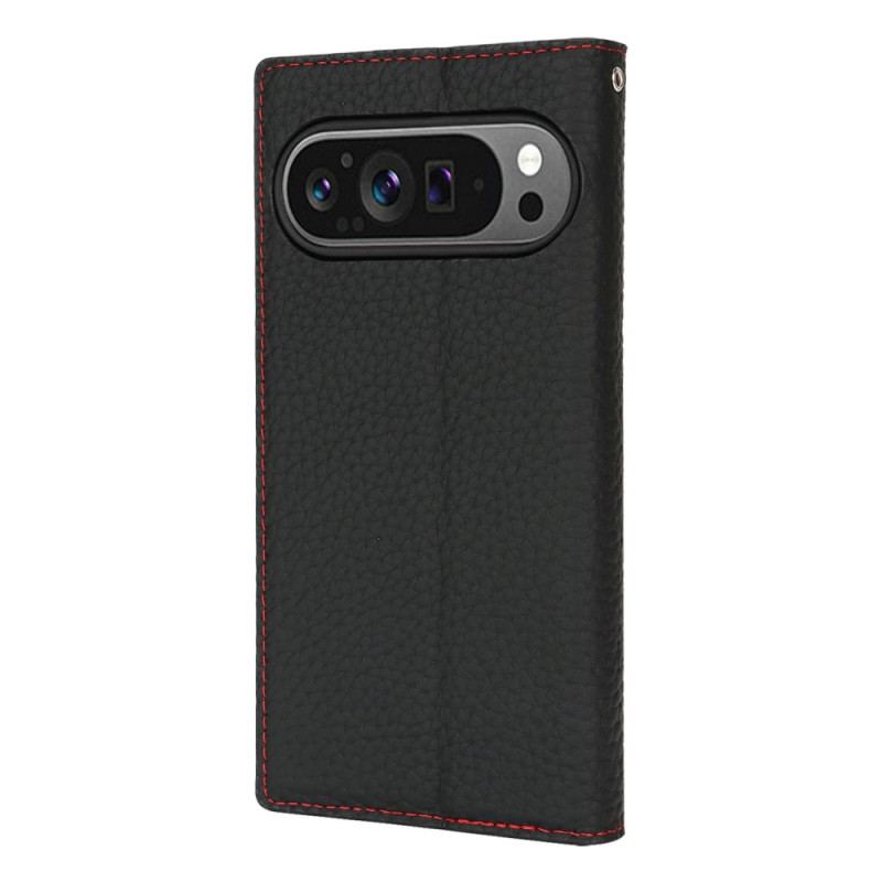 Flip Cover Google Pixel 10 Cuir Texturé à Lanière