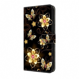 Housse Google Pixel 10 / Pixel 10 Pro Fleurs Dorées et Papillons