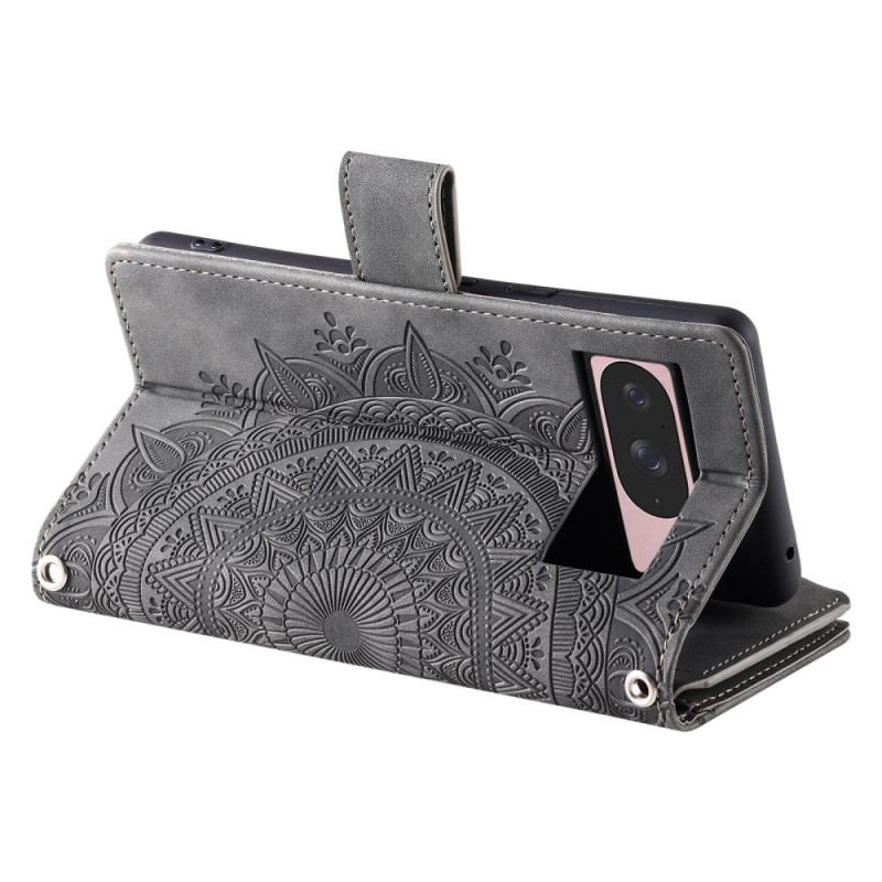 Housse Google Pixel 10 / Pixel 10 Pro Portefeuille Effet Daim Mandala