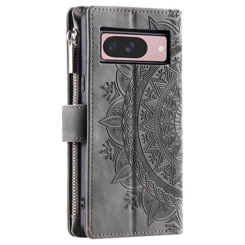 Housse Google Pixel 10 / Pixel 10 Pro Portefeuille Effet Daim Mandala