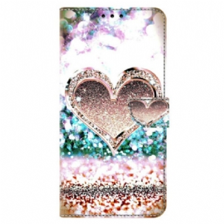 Housse Xiaomi Redmi Note 13 4G, Cœur Diamants Roses
