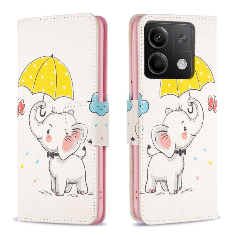 Housse Xiaomi Redmi Note 13 4G Parapluie et Éléphant