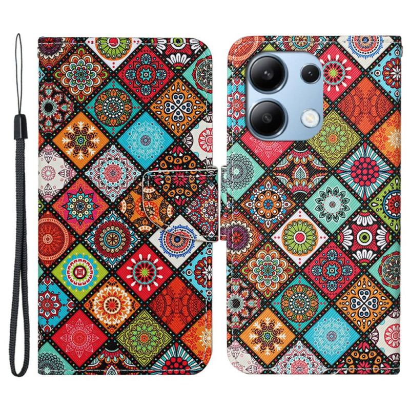 Housse Xiaomi Redmi Note 13 4G Style Ethnique à Lanière