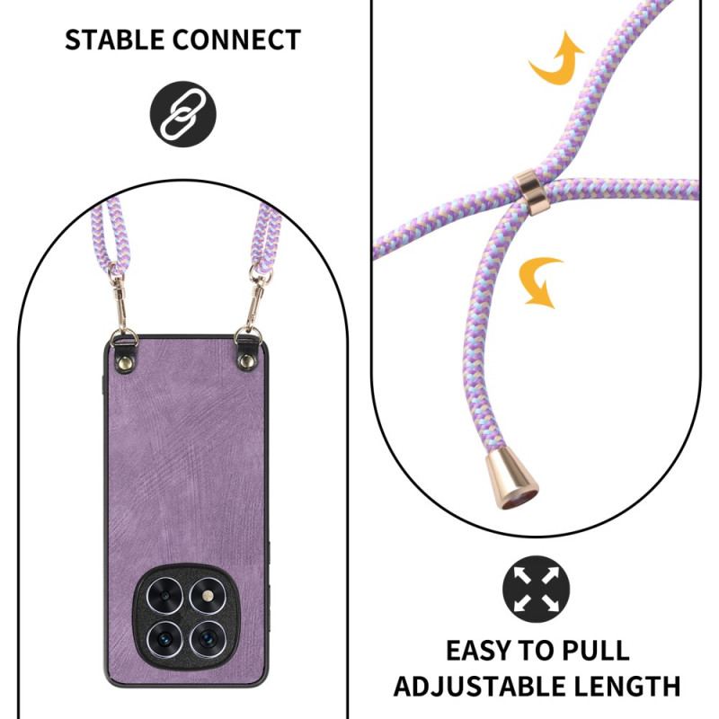 Coque à Cordon Xiaomi Redmi Note 14 Pro 5G / Poco X7 Effet Cuir