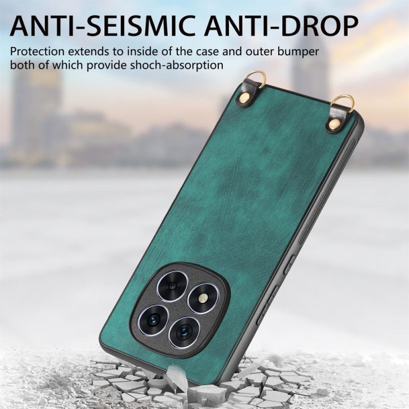 Coque à Cordon Xiaomi Redmi Note 14 Pro 5G / Poco X7 Effet Cuir