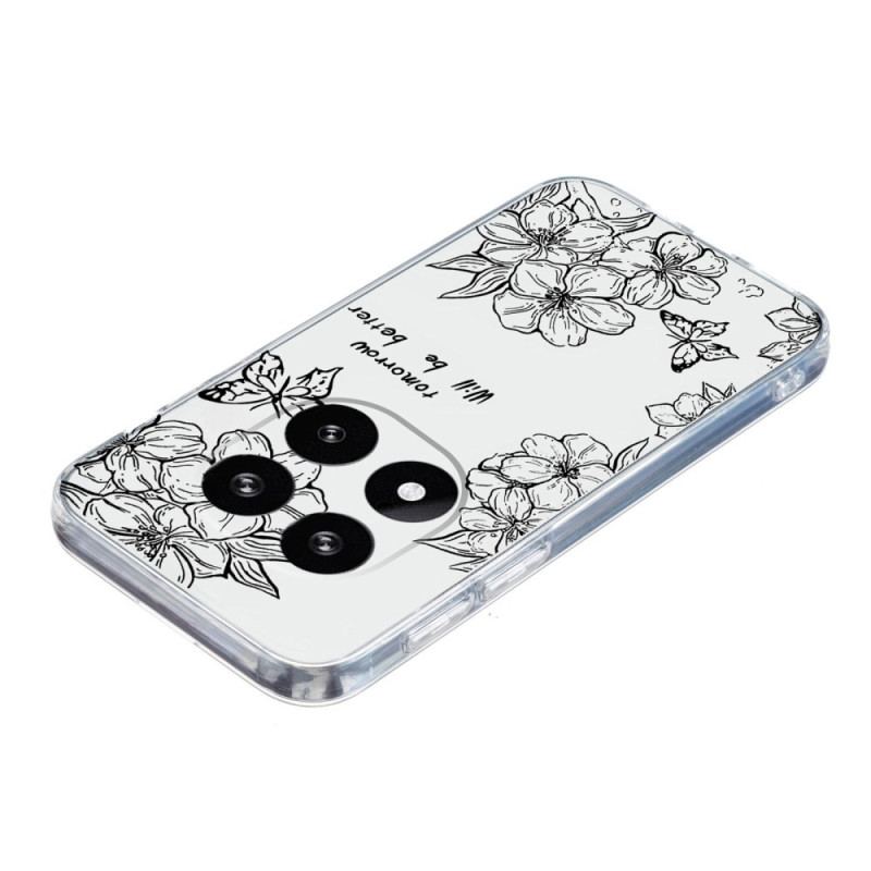 Coque Xiaomi Redmi Note 14 Pro 5G / Poco X7 Dessin Papillons et Fleurs