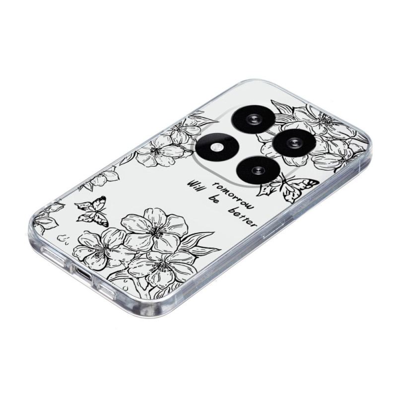 Coque Xiaomi Redmi Note 14 Pro 5G / Poco X7 Dessin Papillons et Fleurs