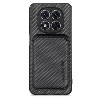 Coque Xiaomi Redmi Note 14 Pro 5G / Poco X7 Fibre Carbone Porte-Cartes Détachable