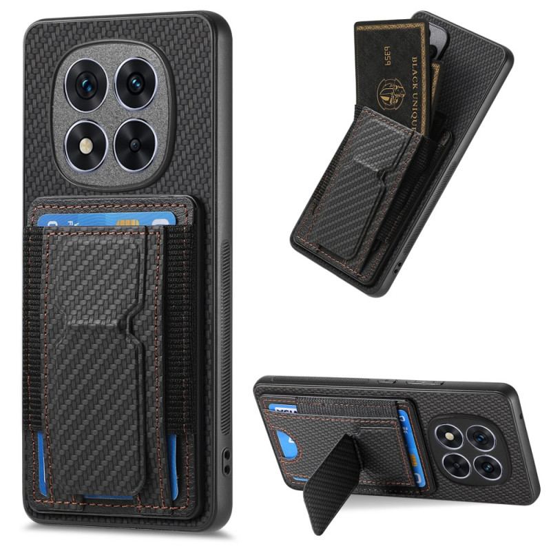 Coque Xiaomi Redmi Note 14 Pro 5G / Poco X7 Fibre Carbone Support et Porte-cartes