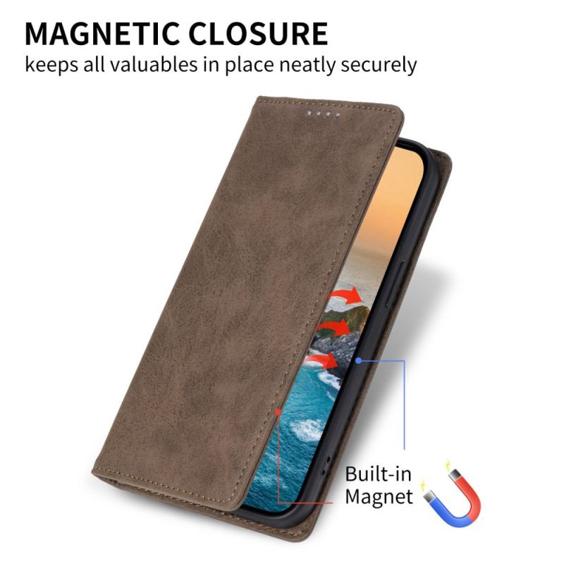 Flip Cover Xiaomi Redmi Note 14 Pro 5G / Poco X7 Effet Cuir Vintage