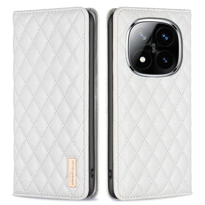 Flip Cover Xiaomi Redmi Note 14 Pro Plus 5G / 14 Pro 5G / Poco X7 Matelassée BINFEN COLOR