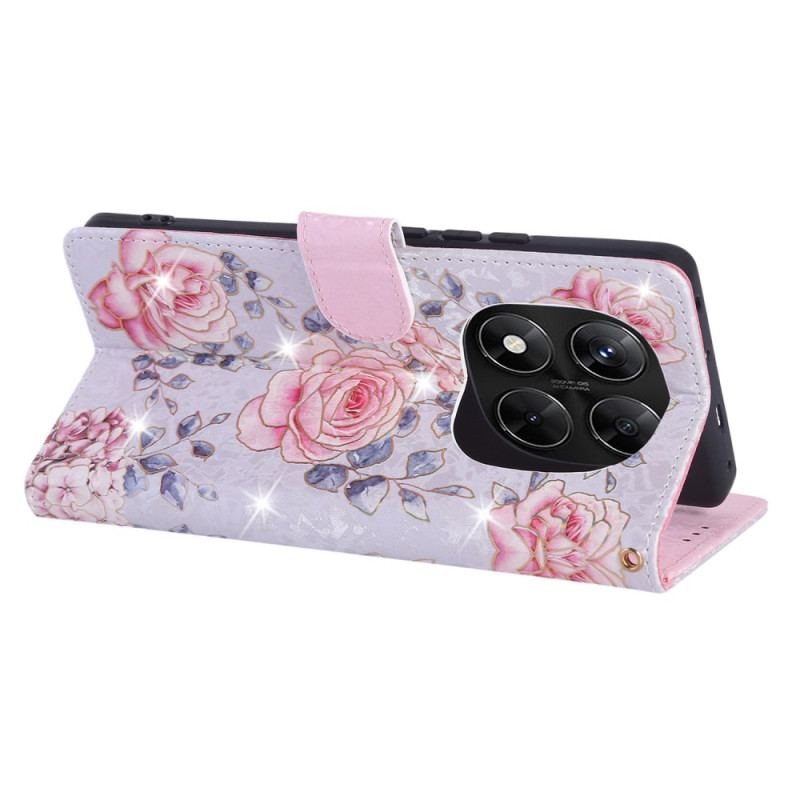 Housse Xiaomi Redmi Note 14 Pro 5G / Poco X7 5G Blocage RFID Fleurettes