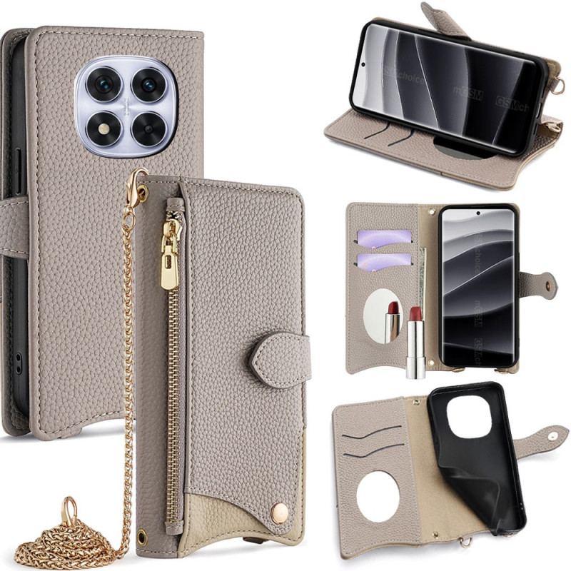 Housse Xiaomi Redmi Note 14 Pro 5G / Poco X7 Portefeuille avec Chaîne