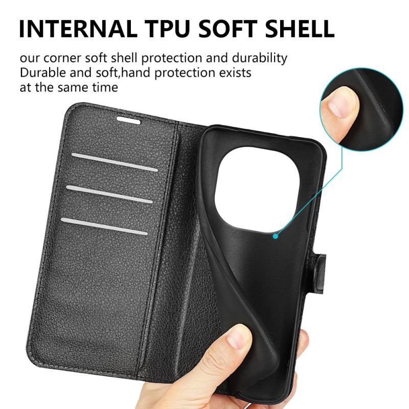 Housse Xiaomi Redmi Note 14 Pro 5G / Poco X7 Simili Cuir Litchi Classique