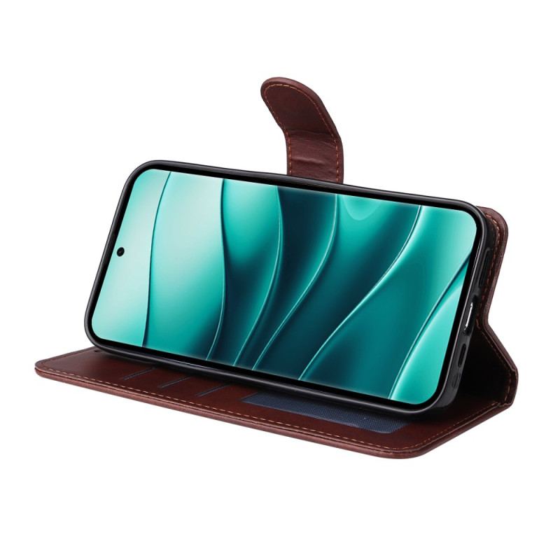 Housse Xiaomi Redmi Note 14 Pro Plus 5G / 14 Pro 5G / Poco X7 Effet Cuir Uni avec Lanière