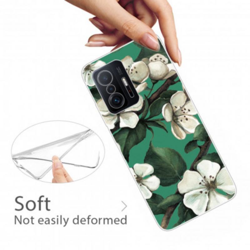 Coque Xiaomi 11T / 11T Pro Fleurs Blanches Peintes