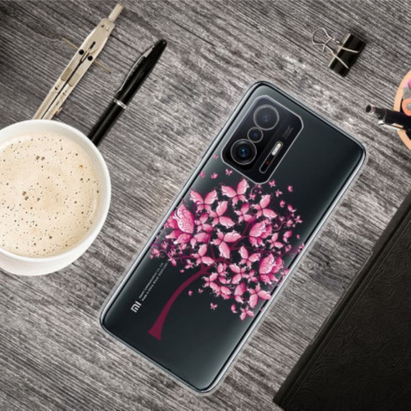 Coque Xiaomi 11T / 11T Pro Transparente Arbre à Papillon
