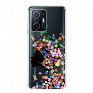 Coque Xiaomi 11T / 11T Pro Transparente Chevelure Fleuri