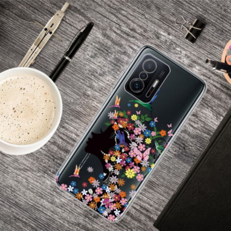 Coque Xiaomi 11T / 11T Pro Transparente Chevelure Fleuri