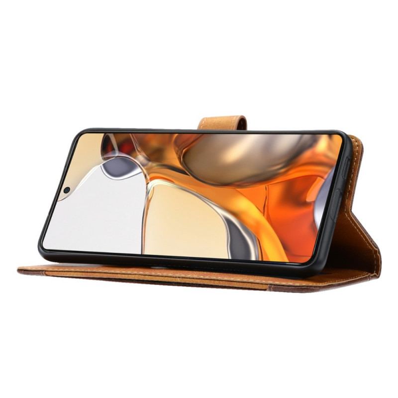Housse Xiaomi 11T / 11T Pro Effet Cuir Porte-Carte Frontal et Sangle