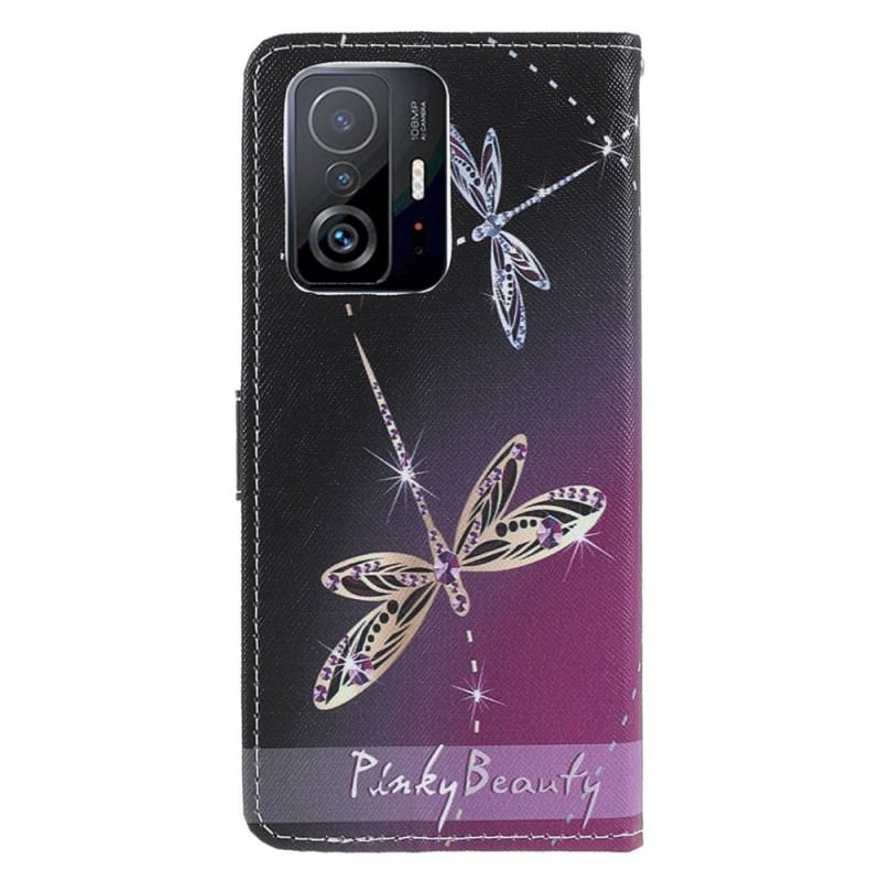 Housse Xiaomi 11T / 11T Pro Libellules à Lanière