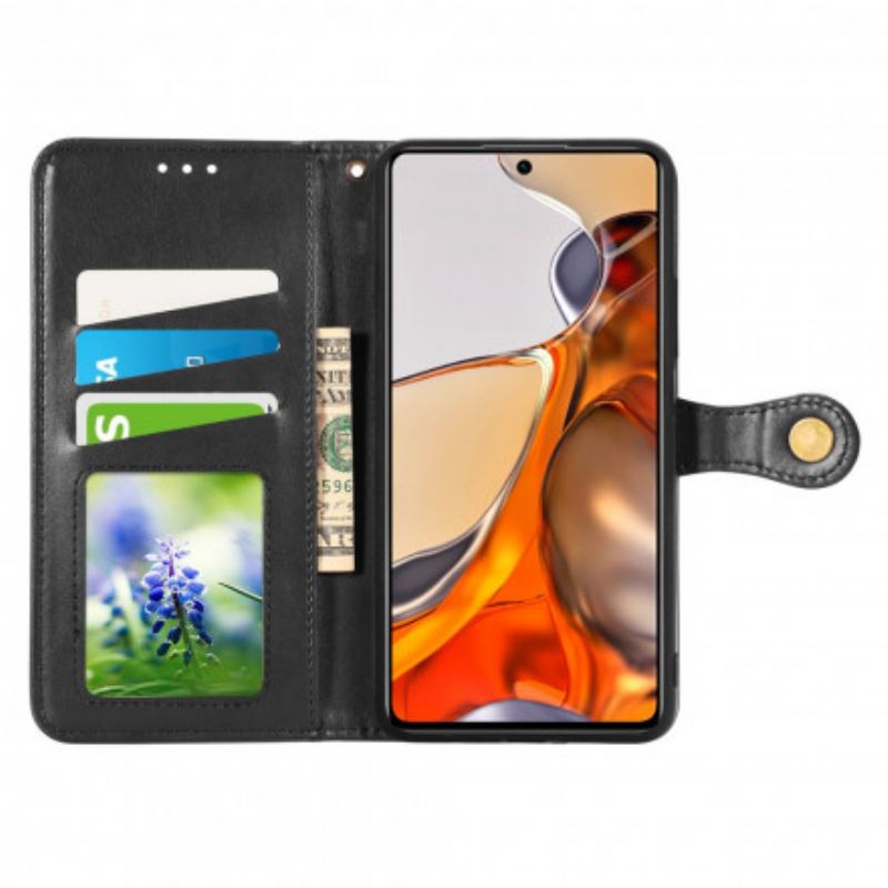 Housse Xiaomi 11T / 11T Pro Simili Cuir et Fermoir Vintage