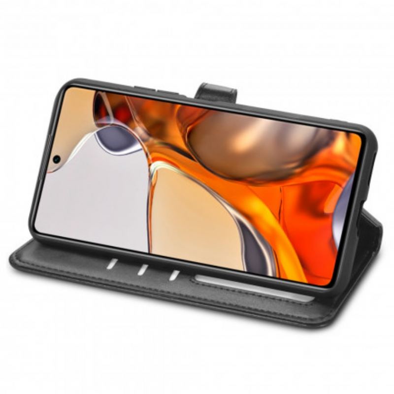 Housse Xiaomi 11T / 11T Pro Simili Cuir et Fermoir Vintage
