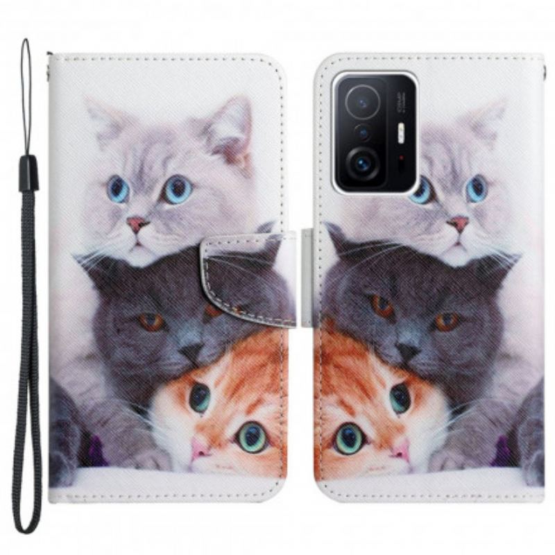 Housse Xiaomi 11T / 11T Pro Tas de Chats Lanière