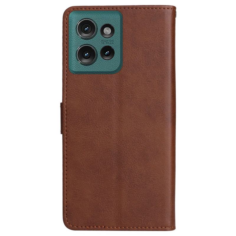 Housse Motorola Edge 50 Effet Cuir Uni à Lnaière