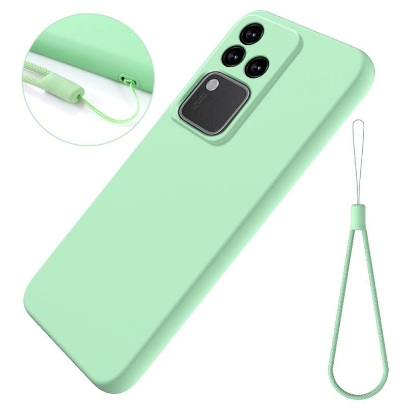 Coque Vivo V30 5G Silicone Liquide à Lanière