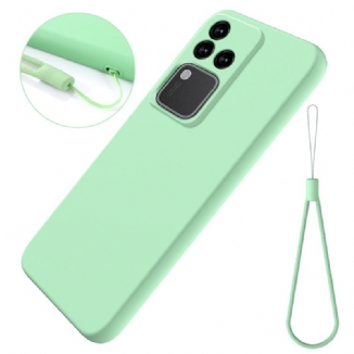 Coque Vivo V30 5G Silicone Liquide à Lanière