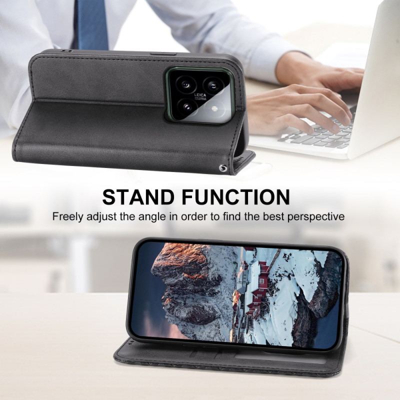 Flip Cover Xiaomi 14 Design Losanges 3D avec Lanière