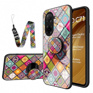 Coque Poco C71 Support et Lanière Patchwork
