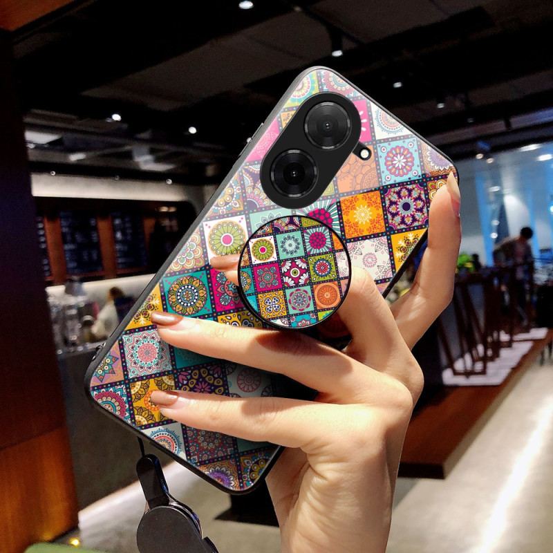 Coque Poco C71 Support et Lanière Patchwork