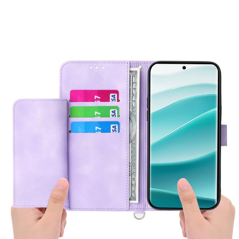 Housse Poco C71 Dentelle Florale avec Lanière et Bandoulière