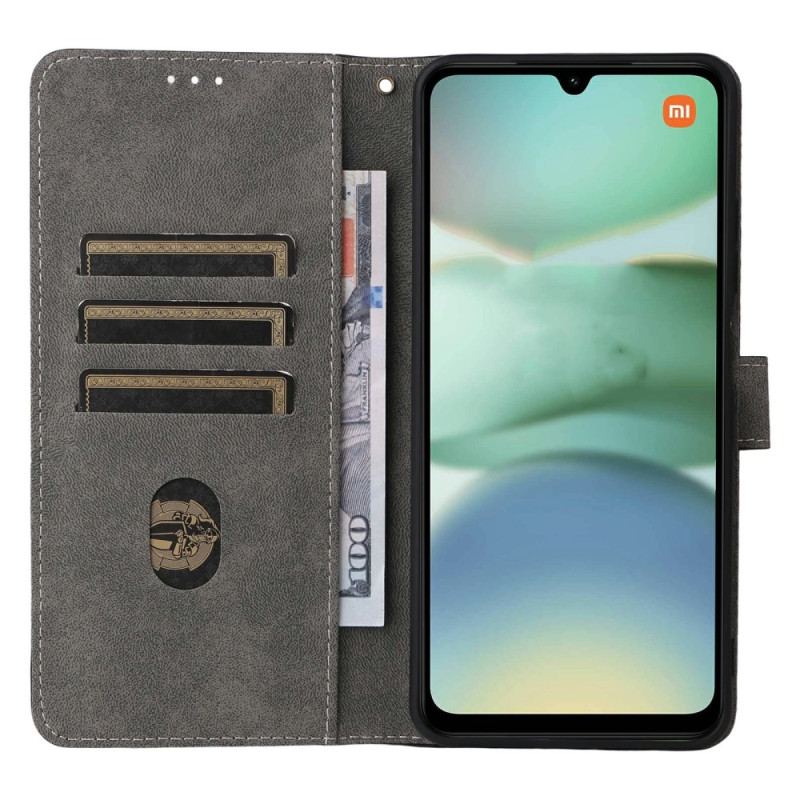 Housse Poco C71 Effet Daim Protection RFID à Lanière