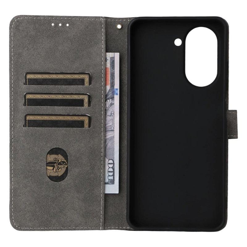 Housse Poco C71 Effet Daim Protection RFID à Lanière