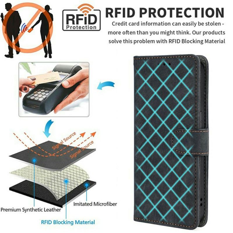 Housse Poco C71 Effet Daim Protection RFID à Lanière