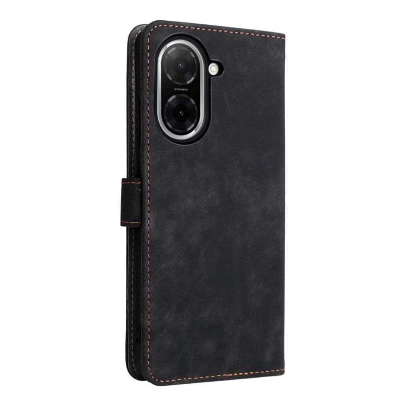 Housse Poco C71 Effet Daim Protection RFID à Lanière