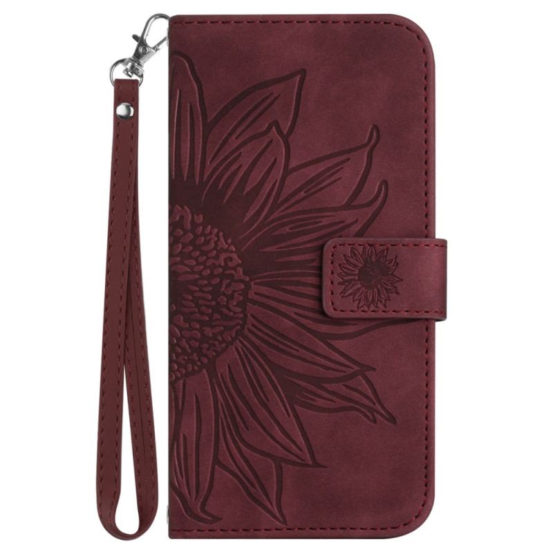 Housse Poco C71 Empreinte Tournesol à Lanière