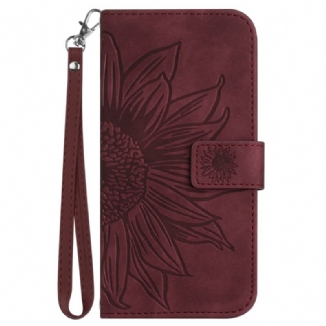 Housse Poco C71 Empreinte Tournesol à Lanière