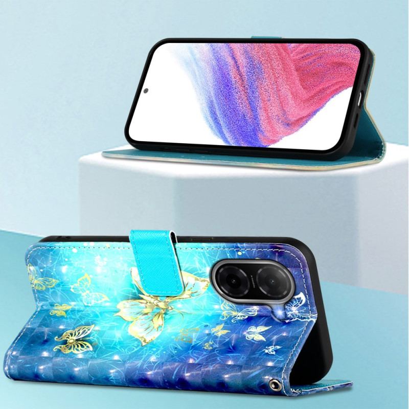 Housse Poco C71 Papillons dorés