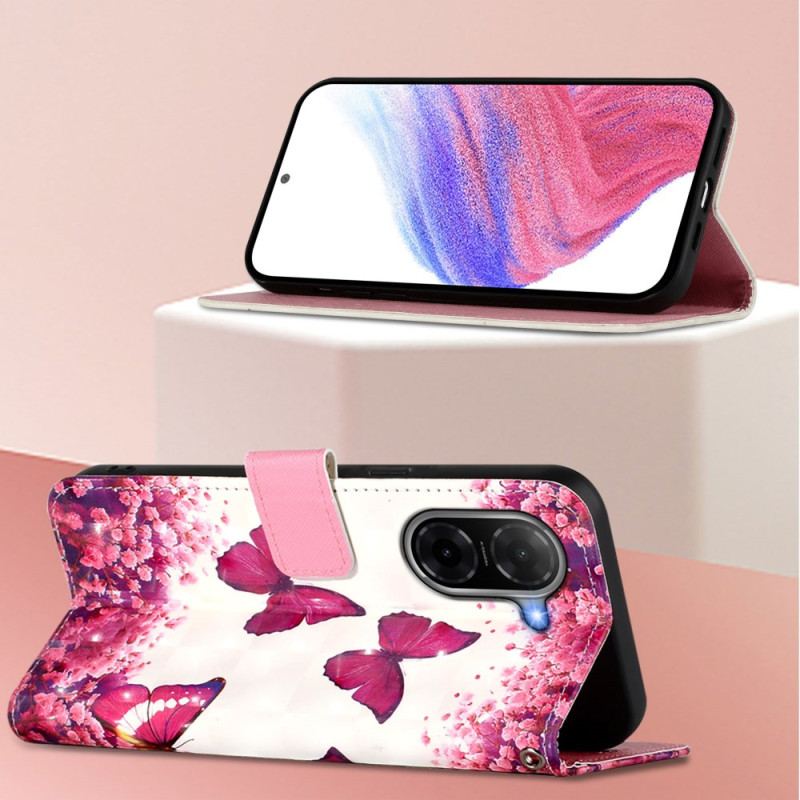 Housse Poco C71 Papillons Roses