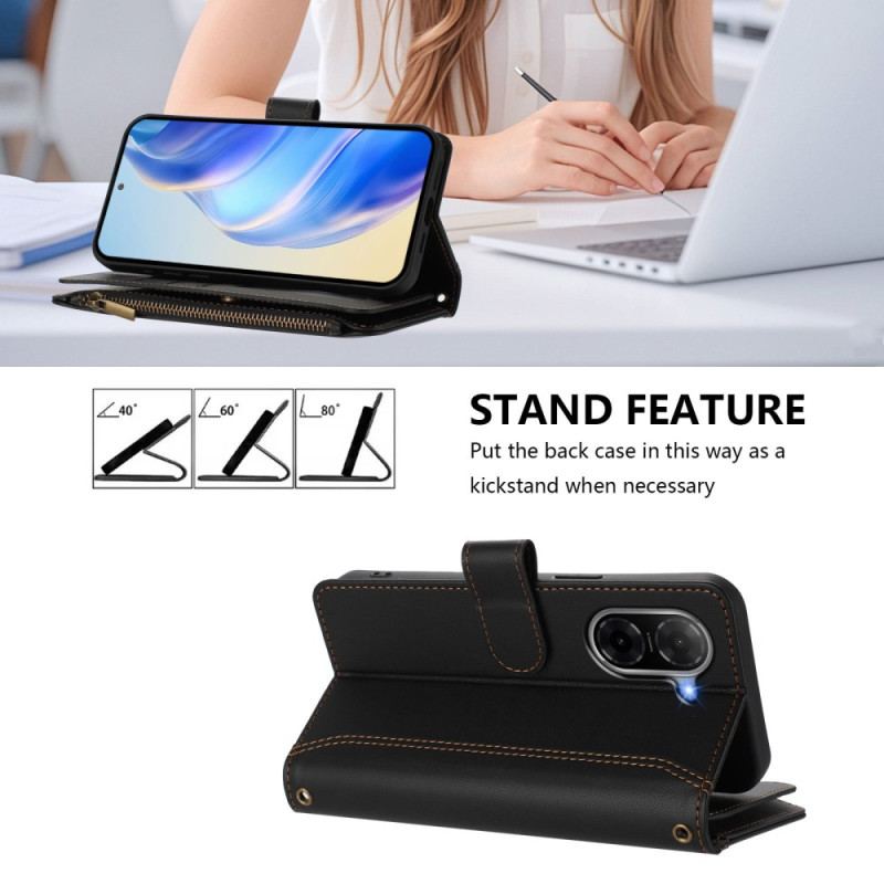 Housse Poco C71 Portefeuille 9 Porte-Cartes à Lanière