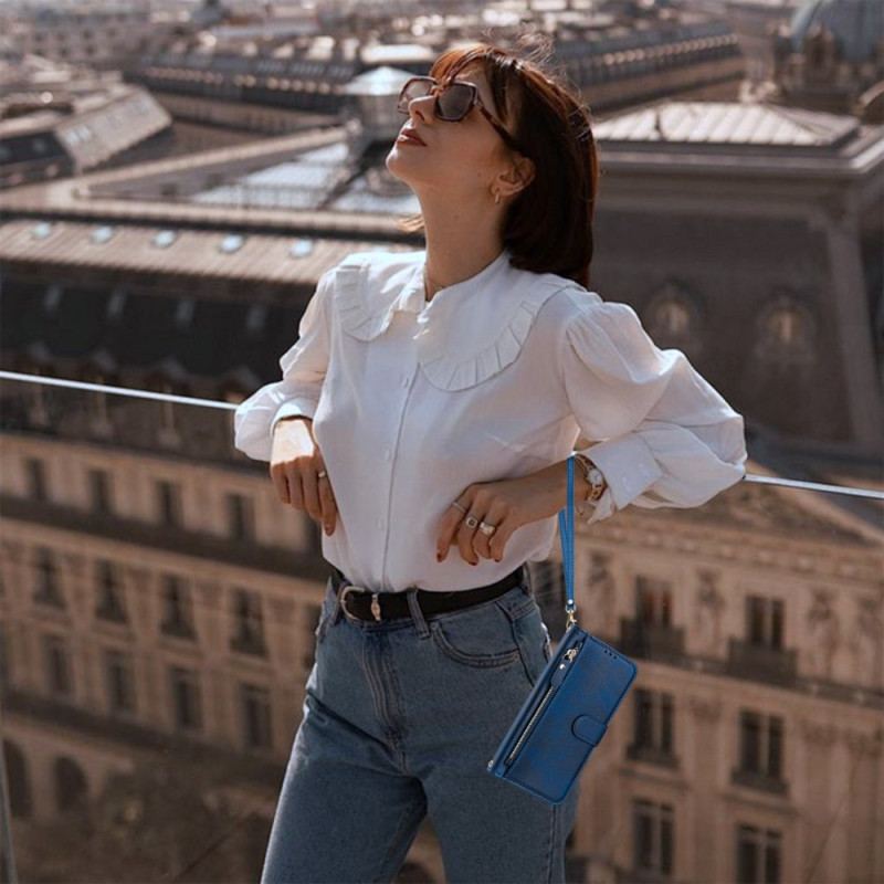 Housse Poco C71 Portefeuille avec Lanière