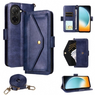 Housse Poco C71 Portefeuille à Bandoulière