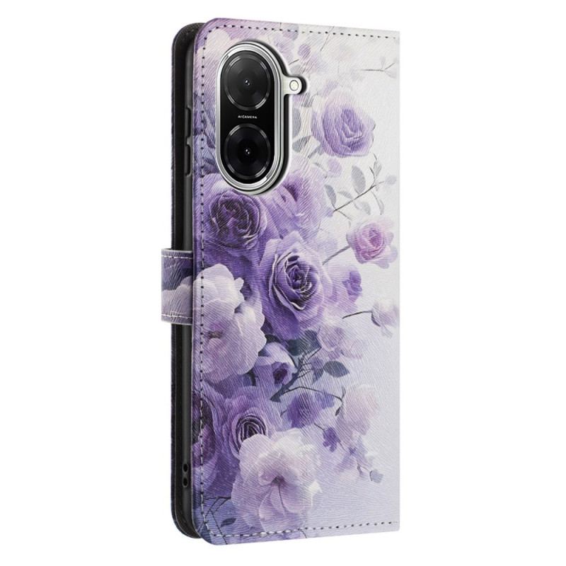 Housse Poco C71 Roses Violettes