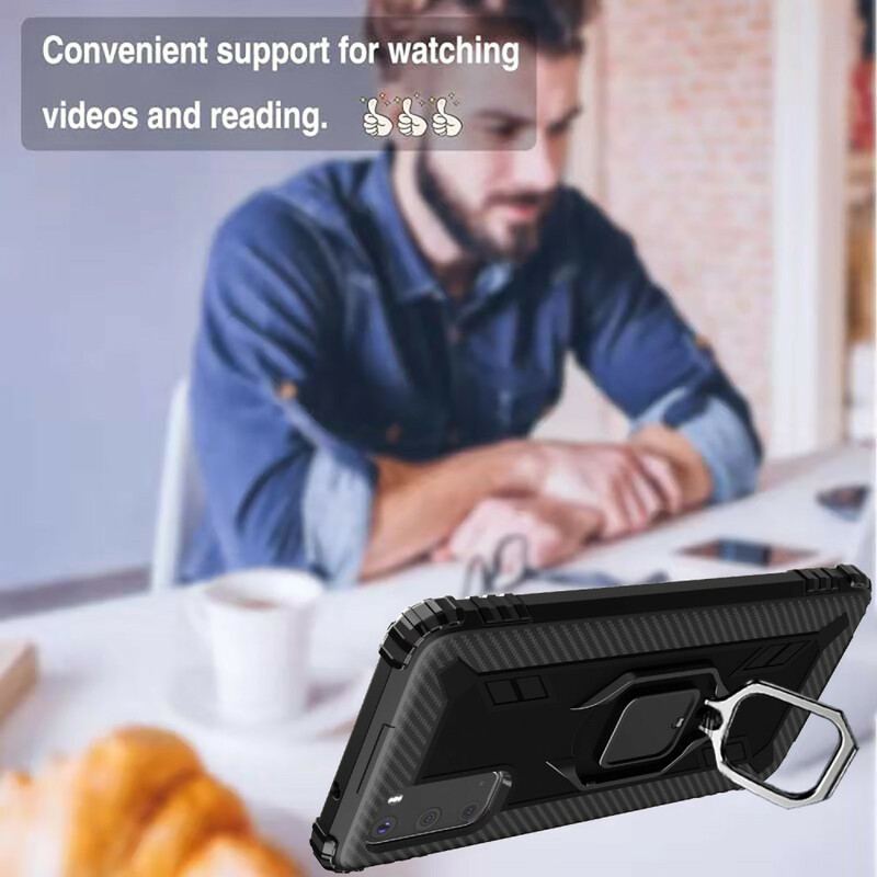 Coque Samsung Galaxy S20 Plus / S20 Plus 5G Ring et Fibre Carbone