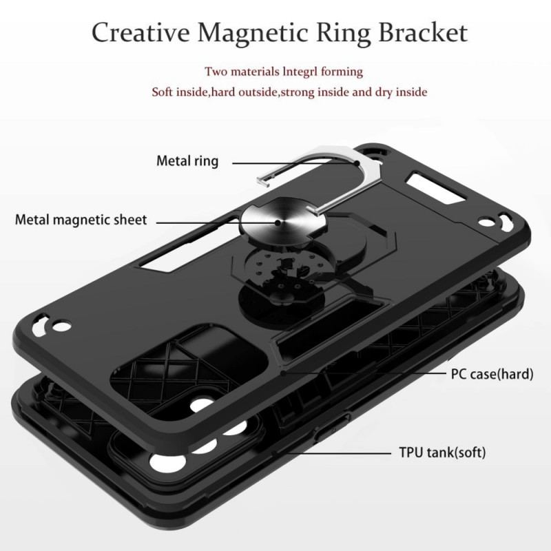 Coque Oppo A74 4G Détachable Anneau-Support Métallisée
