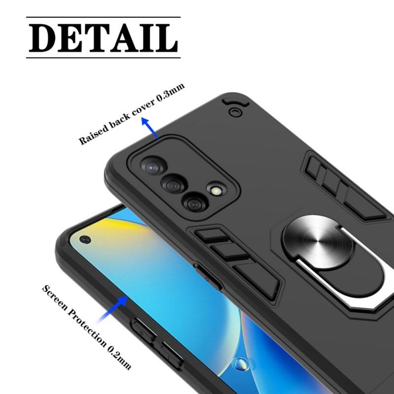 Coque Oppo A74 4G Détachable Anneau-Support Métallisée